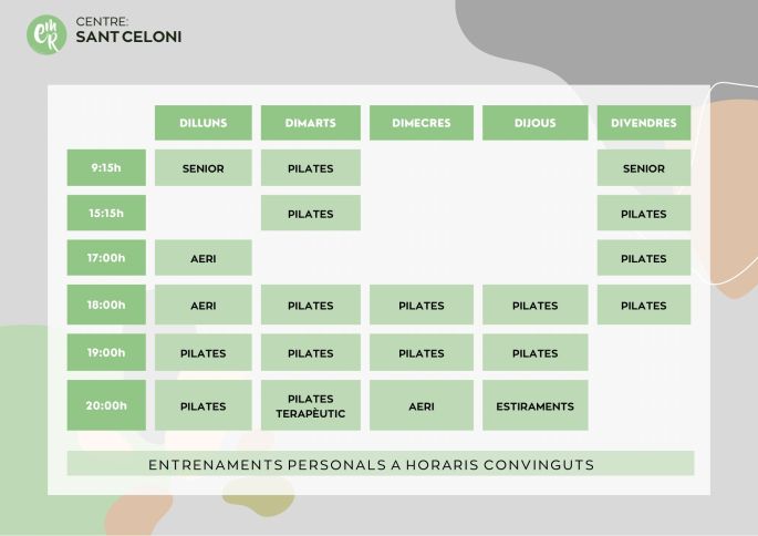 Horaris Sant Celoni Novembre